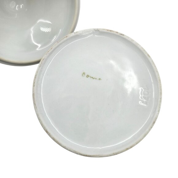 Hand-Painted Floral Porcelain Trinket Box With Gold Accents & Lid - Picture 6 of 15